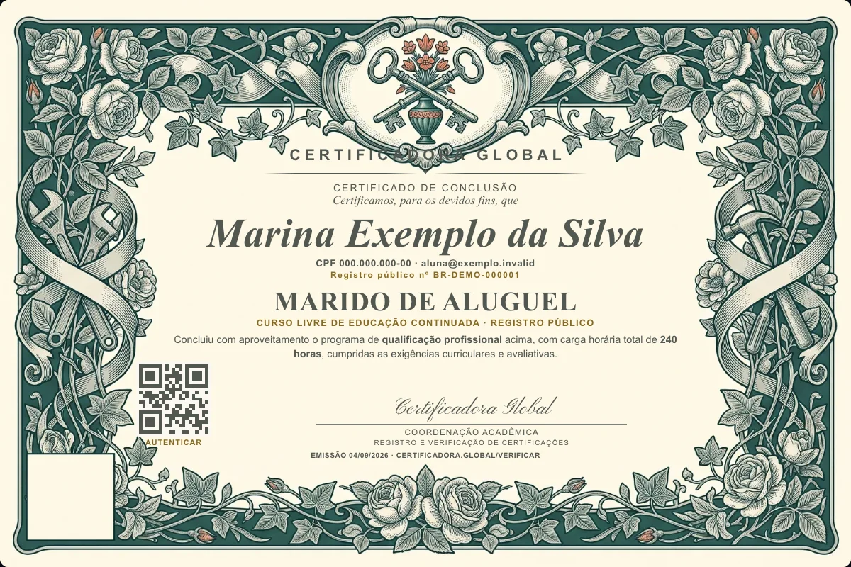 Capa do curso Marido de Aluguel