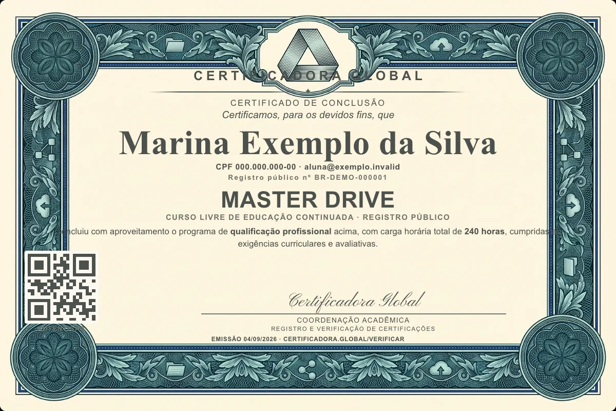 Capa do curso Master Drive