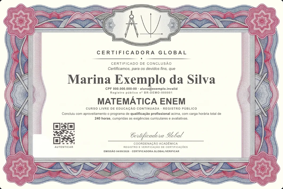 Capa do curso Matemática Enem