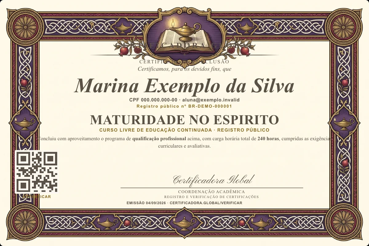 Capa do curso Maturidade no Espirito