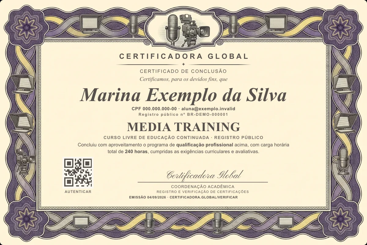 Capa do curso Media Training