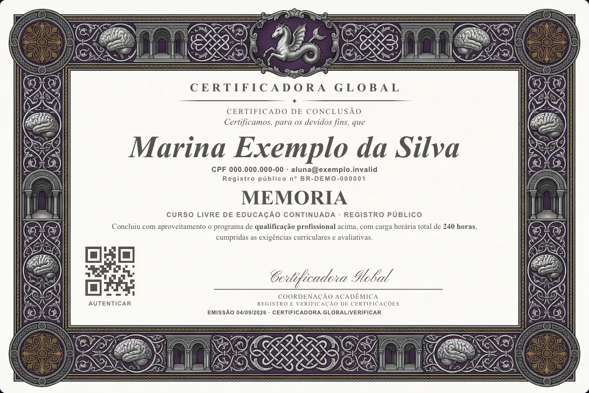 Capa do curso Memoria