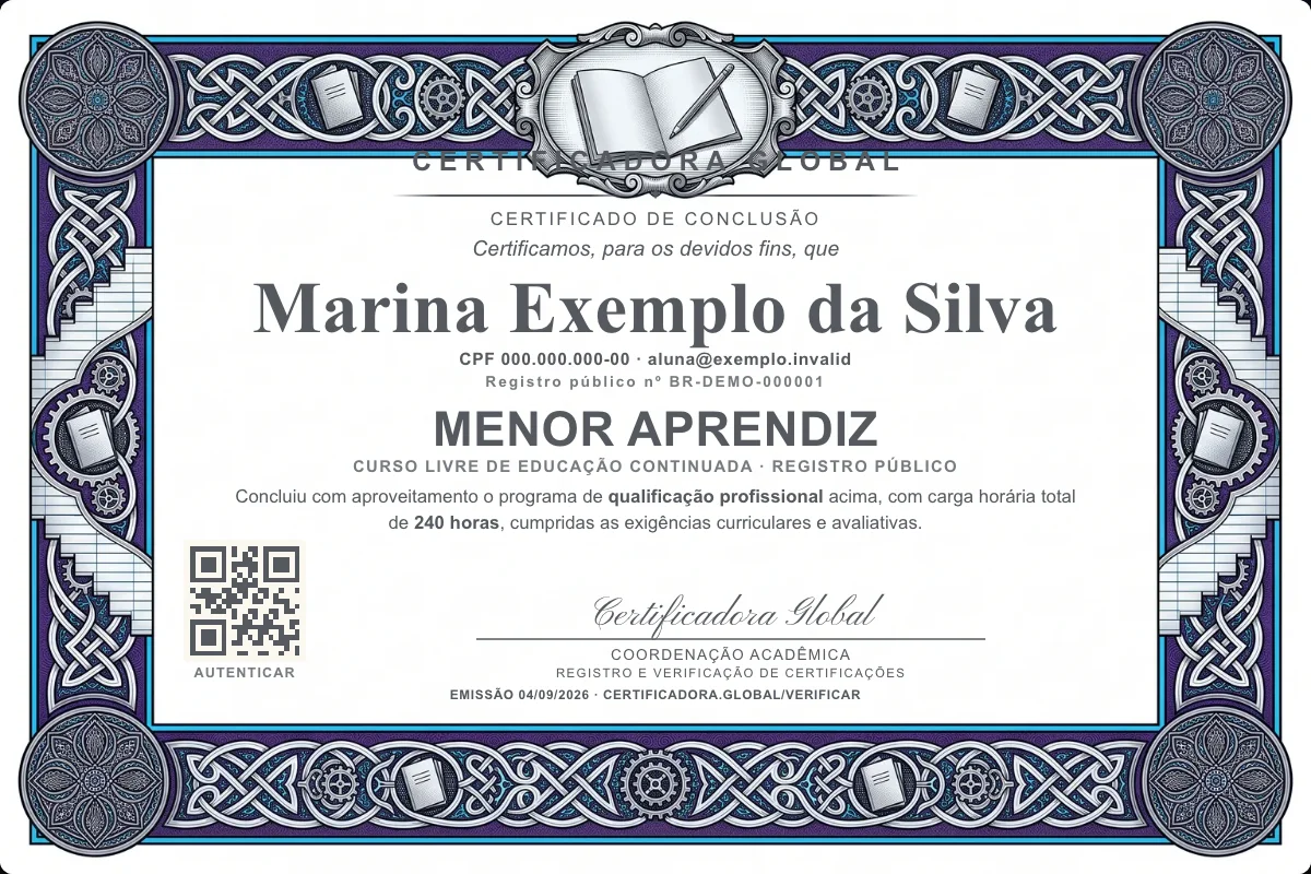 Capa do curso Menor Aprendiz