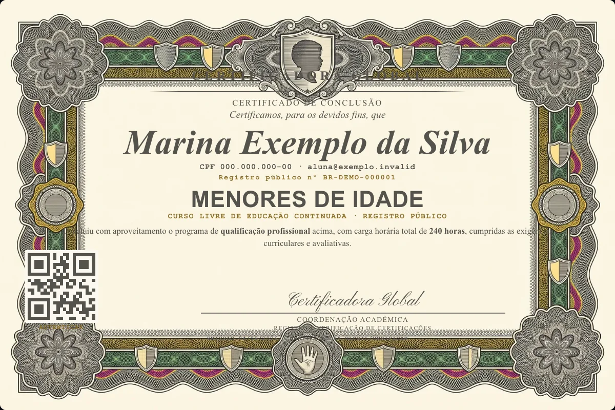 Capa do curso Menores de Idade