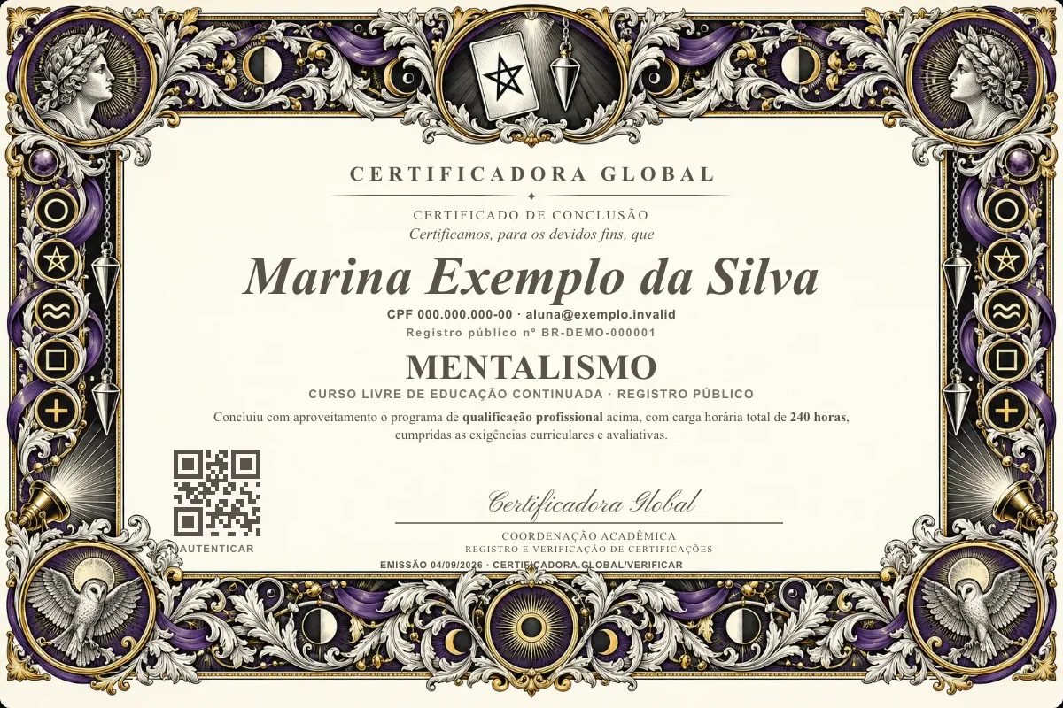 Capa do curso Mentalismo