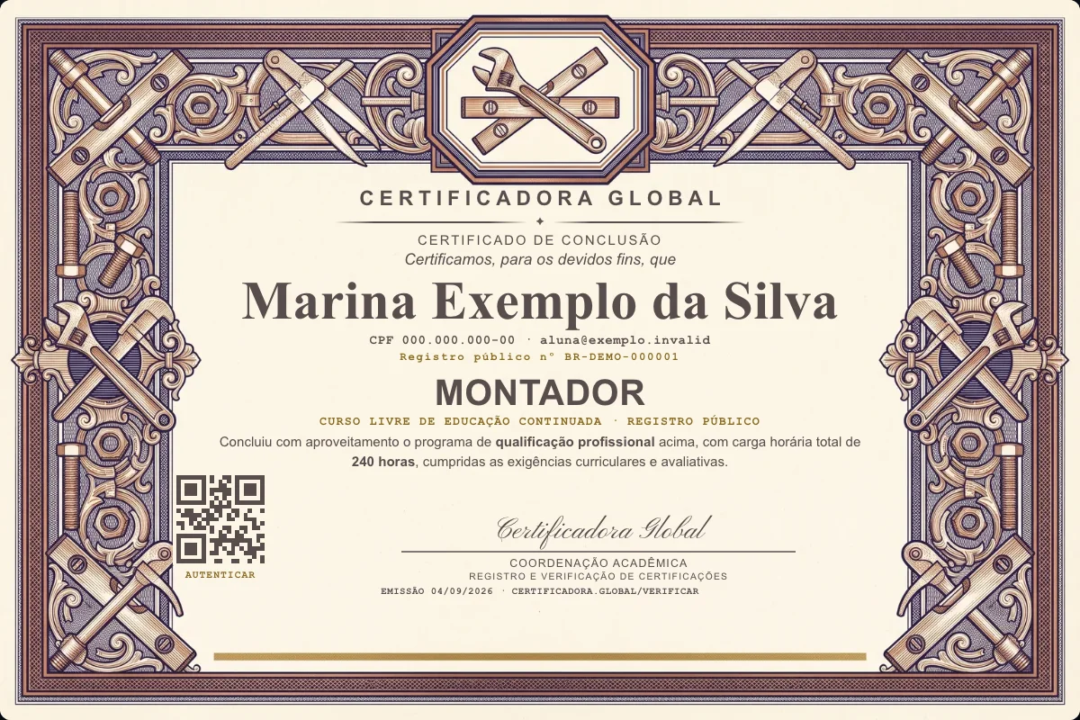 Capa do curso Montador