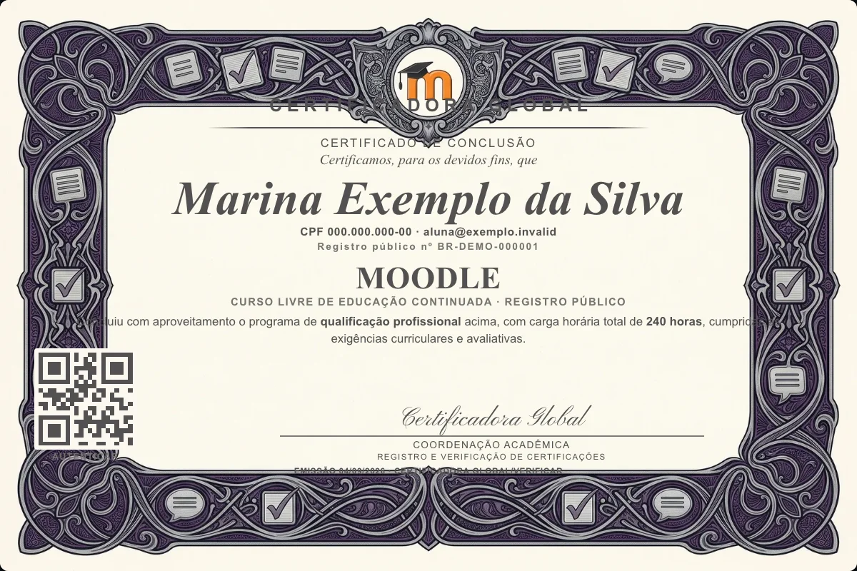 Capa do curso Moodle