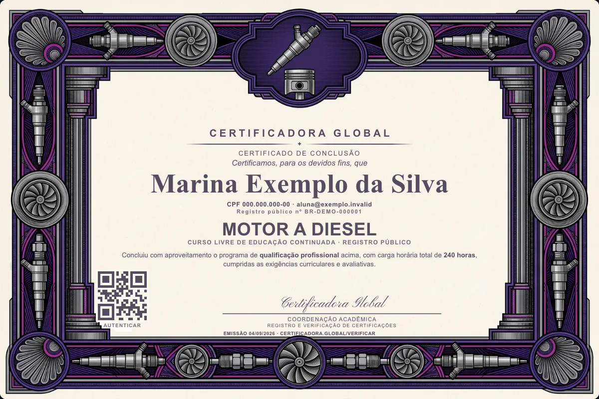 Capa do curso Motor a Diesel