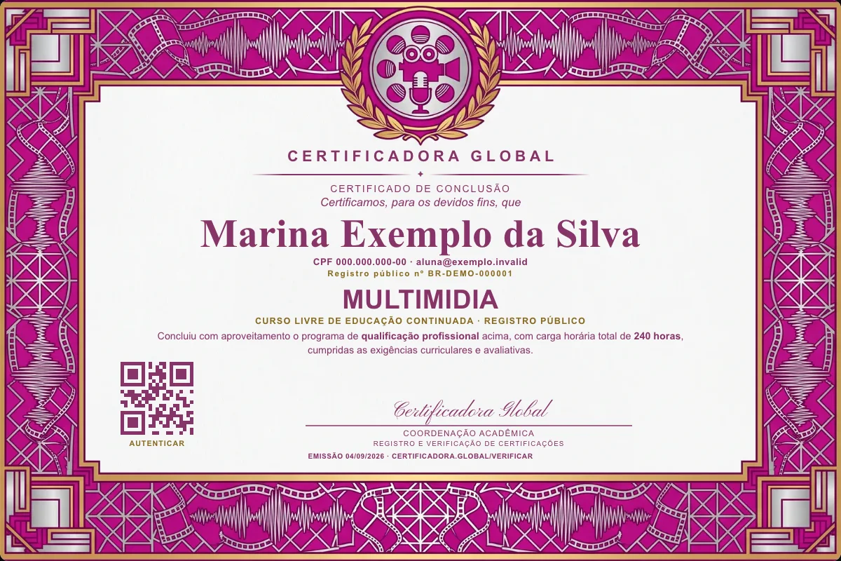 Capa do curso Multimidia