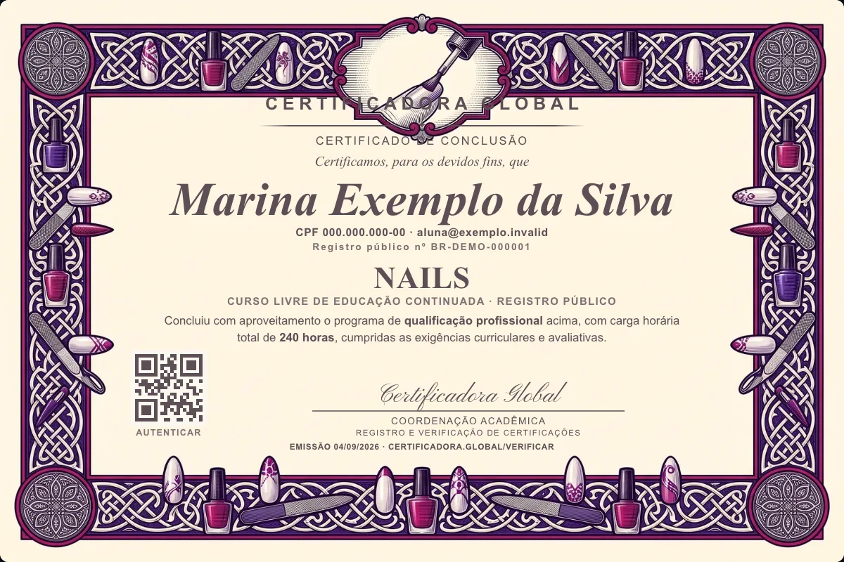 Capa do curso Nails