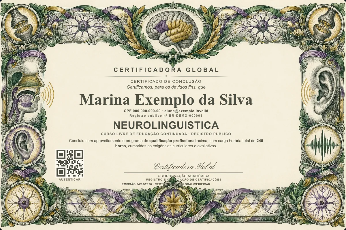 Capa do curso Neurolinguistica