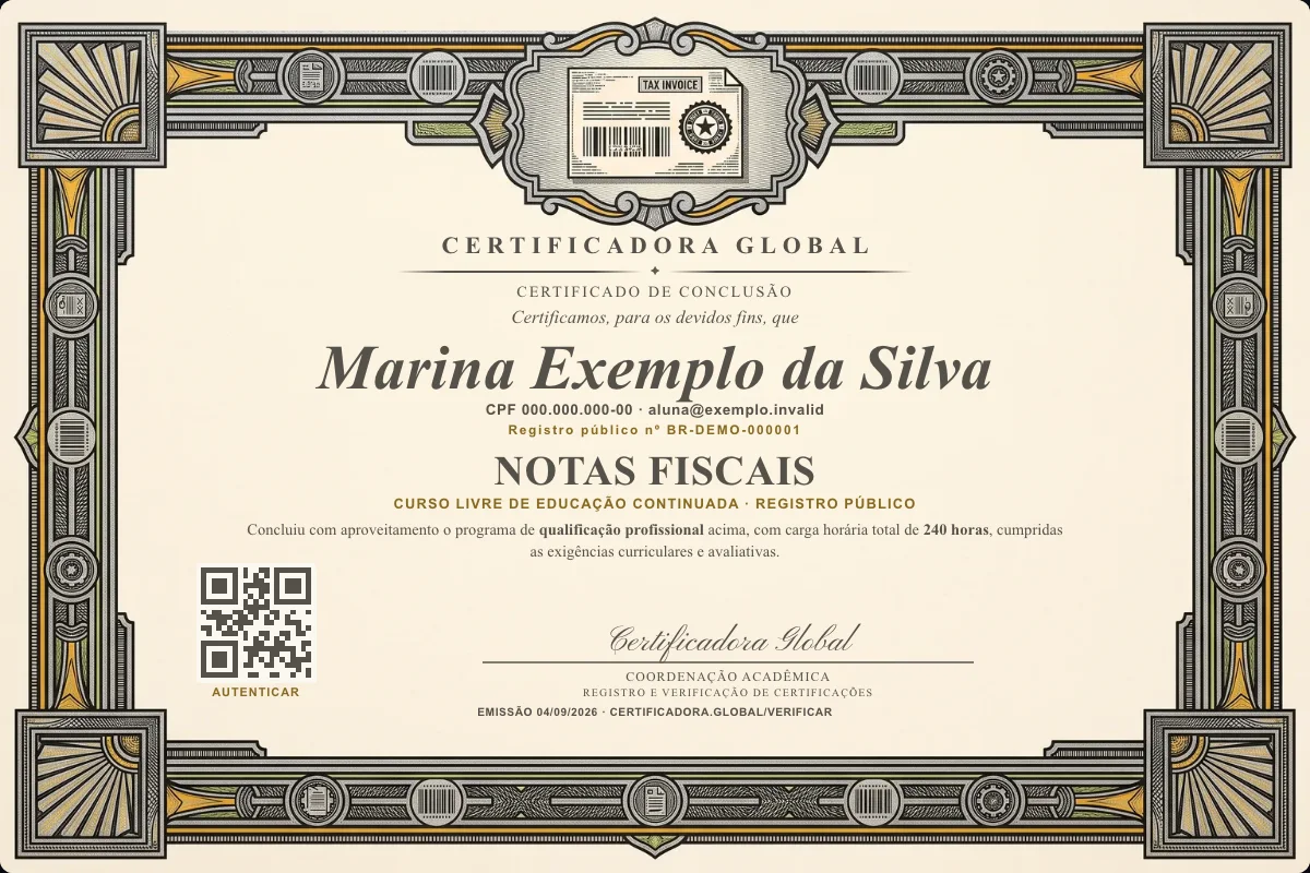 Capa do curso Notas Fiscais
