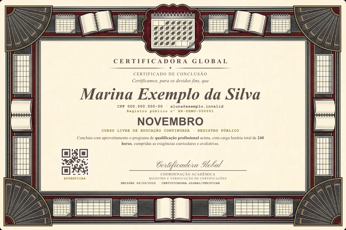 Capa do curso Novembro