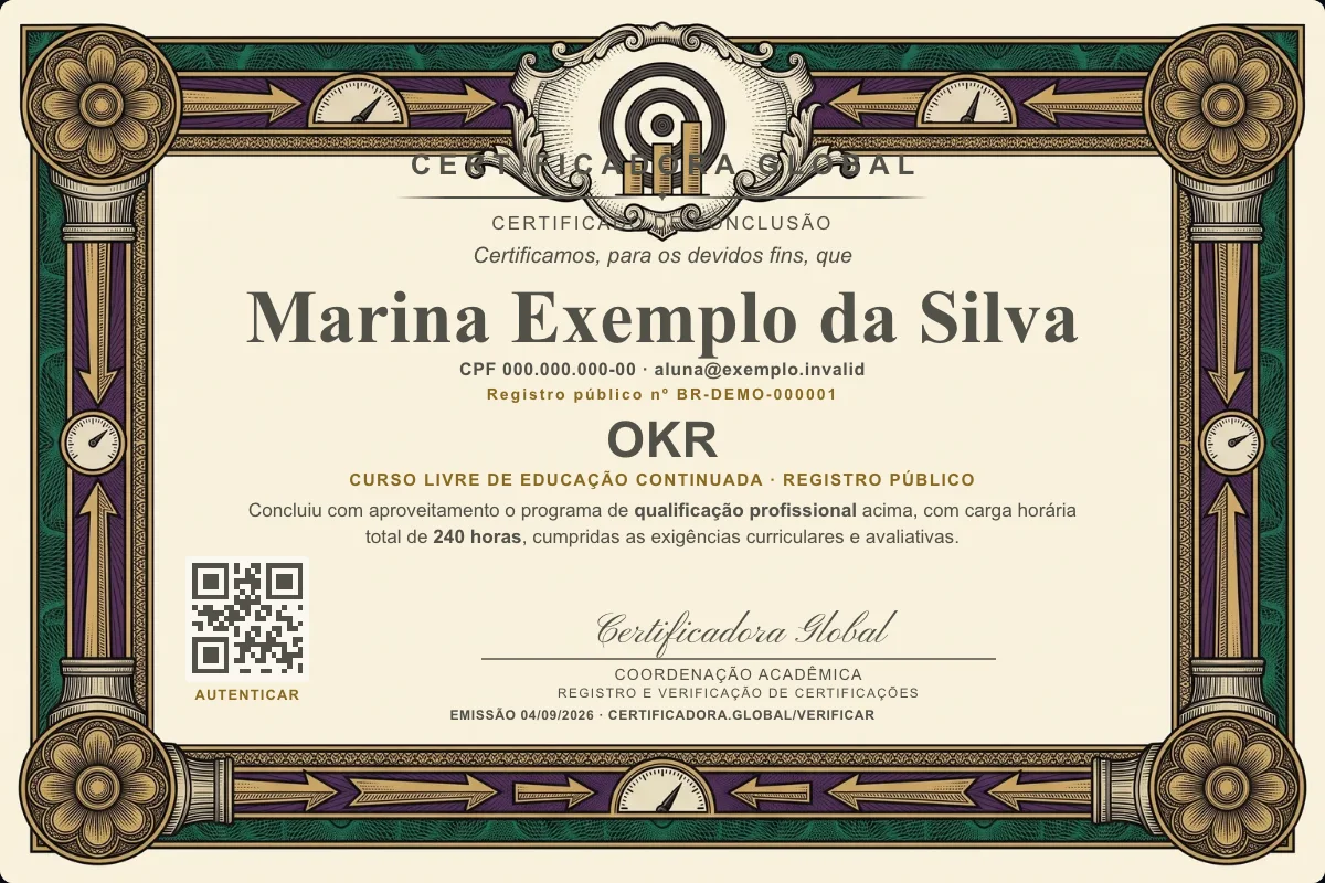Capa do curso Okr