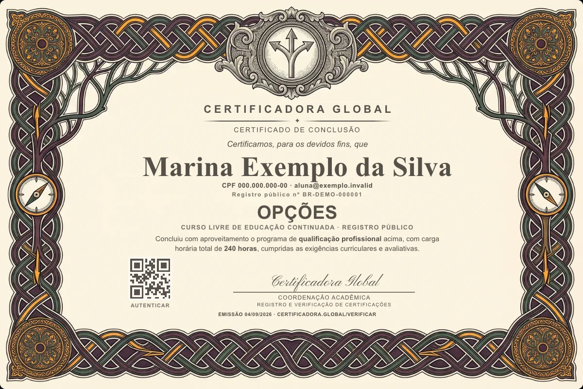 Capa do curso Opções