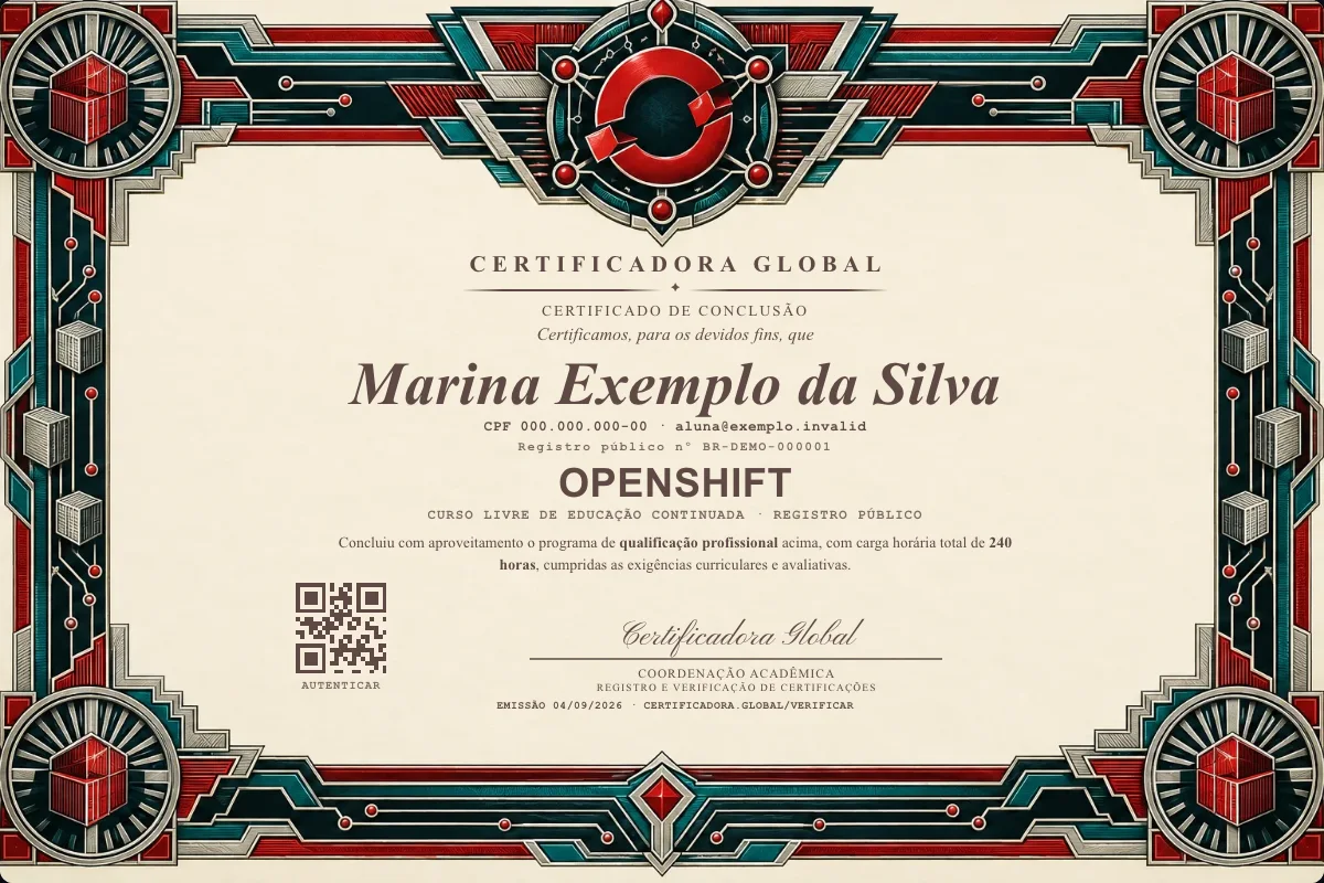 Capa do curso Openshift