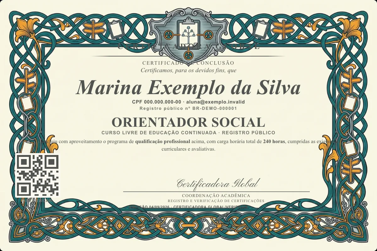 Capa do curso Orientador Social