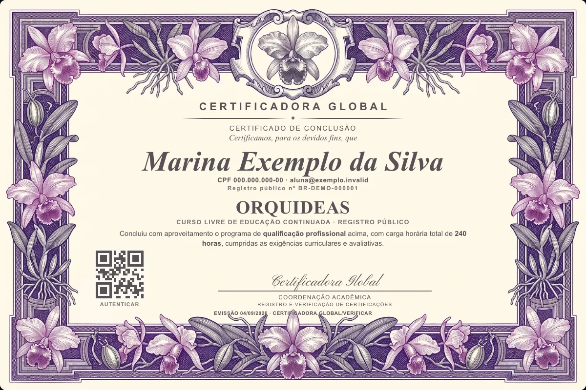 Capa do curso Orquideas