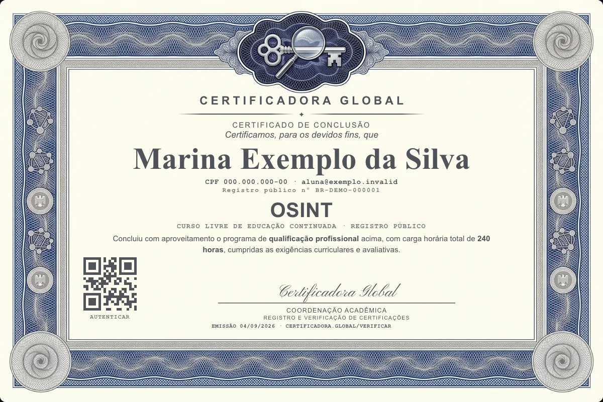 Capa do curso Osint