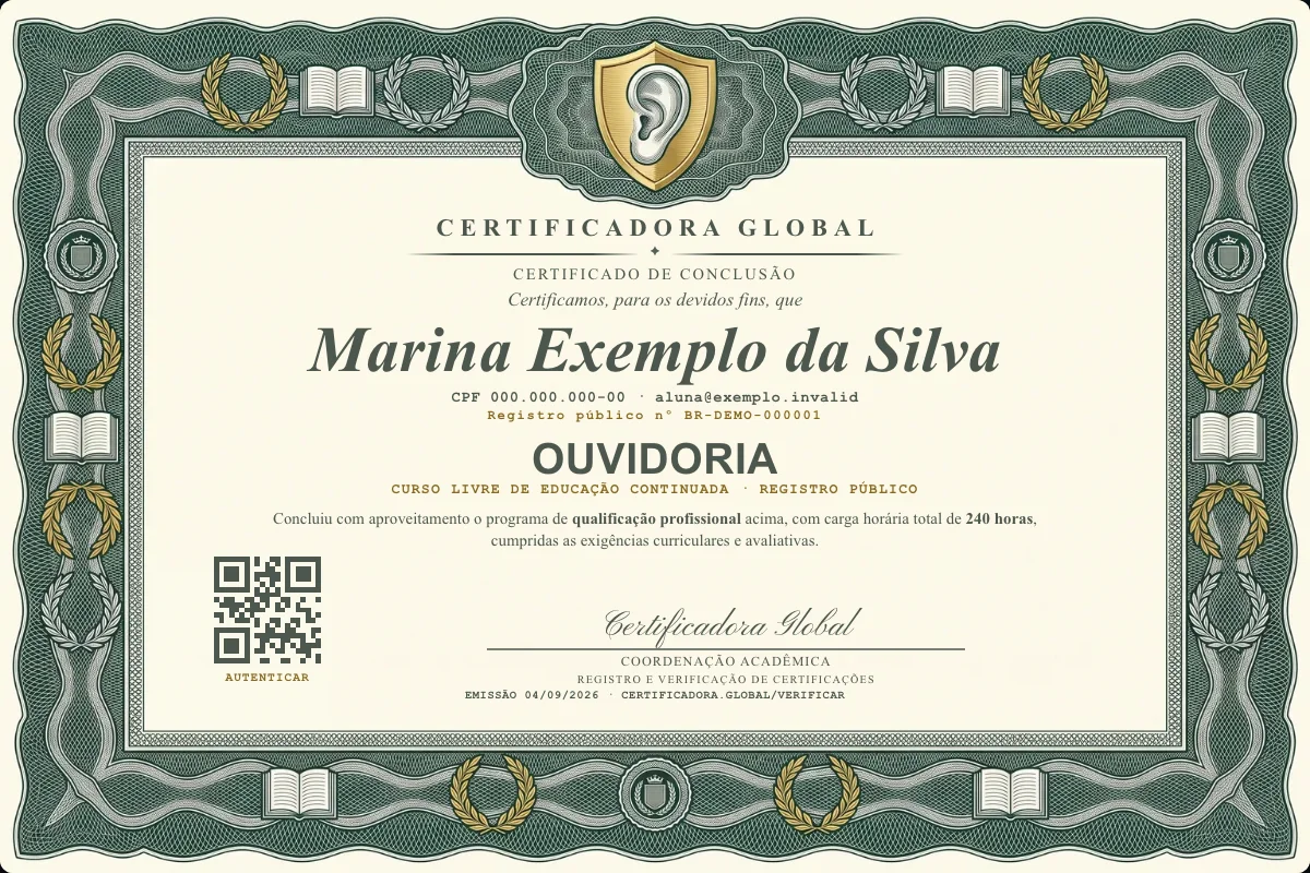 Capa do curso Ouvidoria