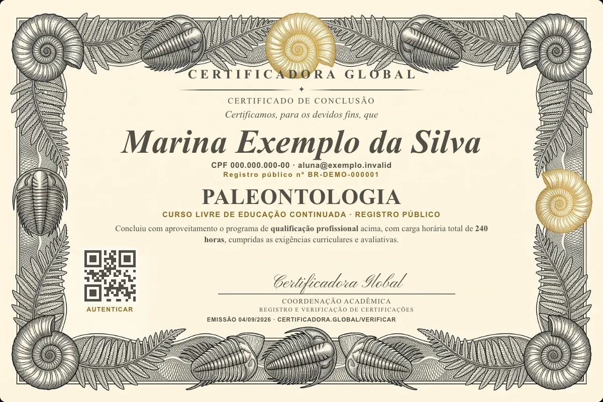 Capa do curso Paleontologia