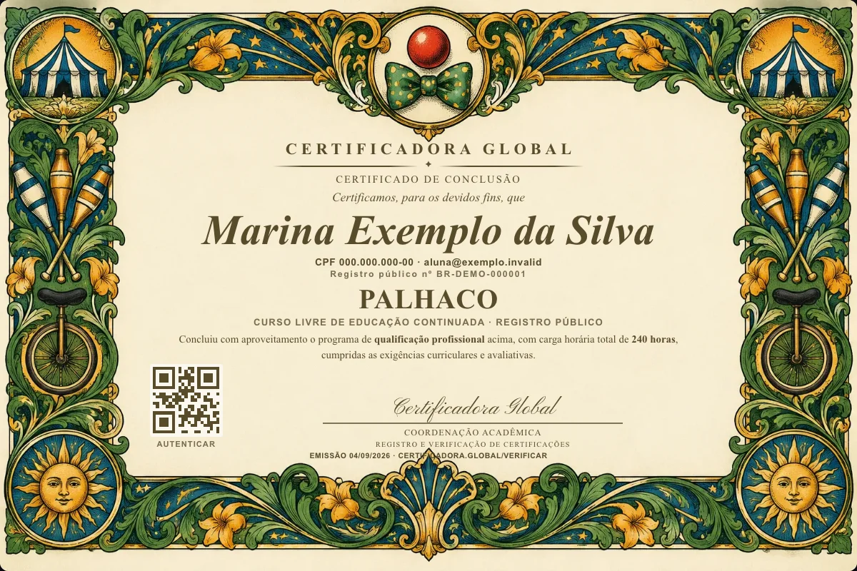 Capa do curso Palhaco