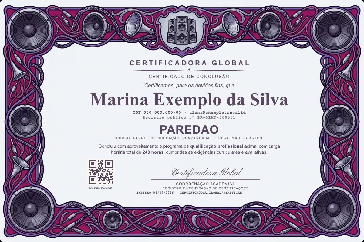 Capa do curso Paredao