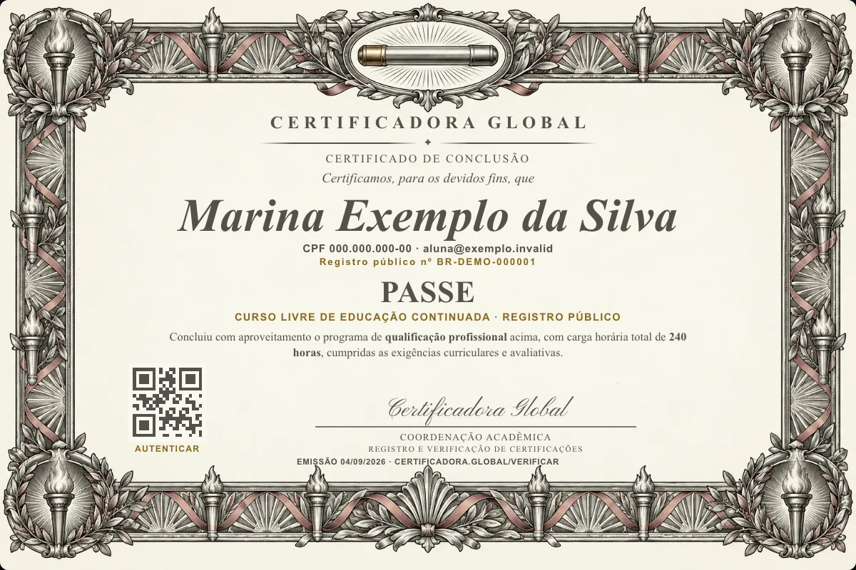 Capa do curso Passe