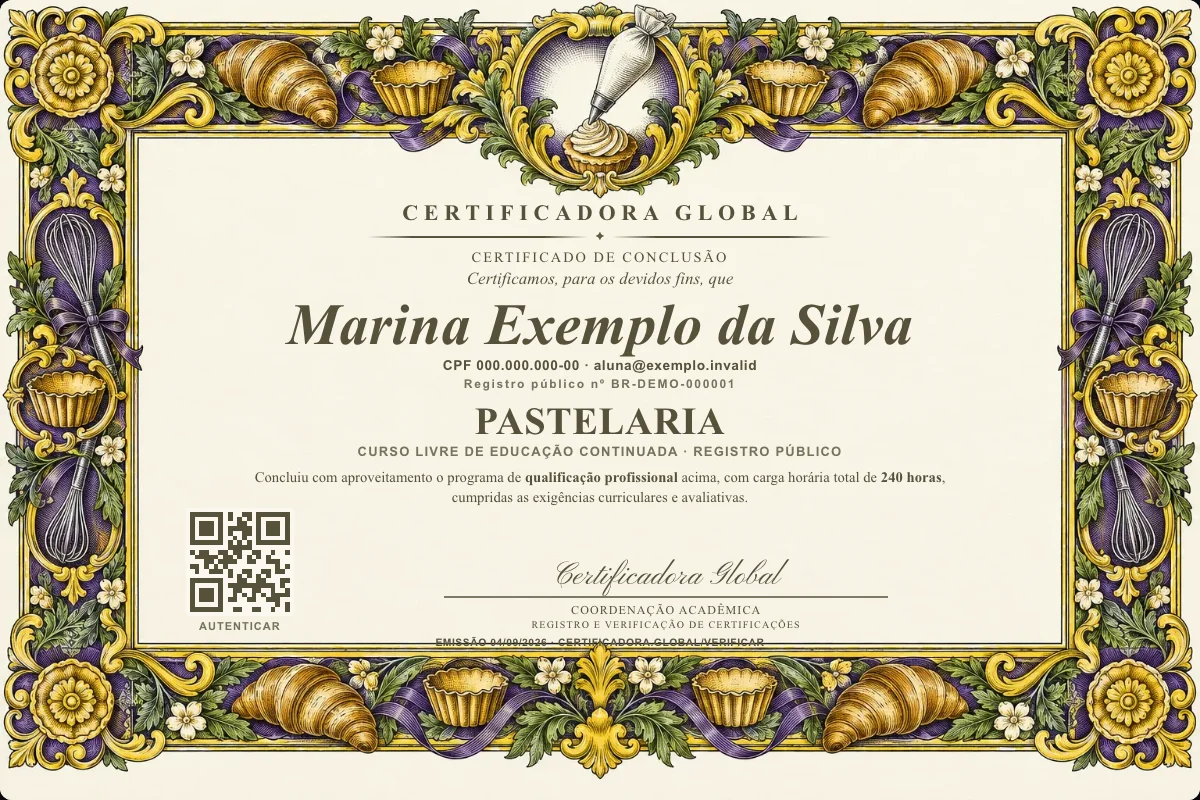 Capa do curso Pastelaria