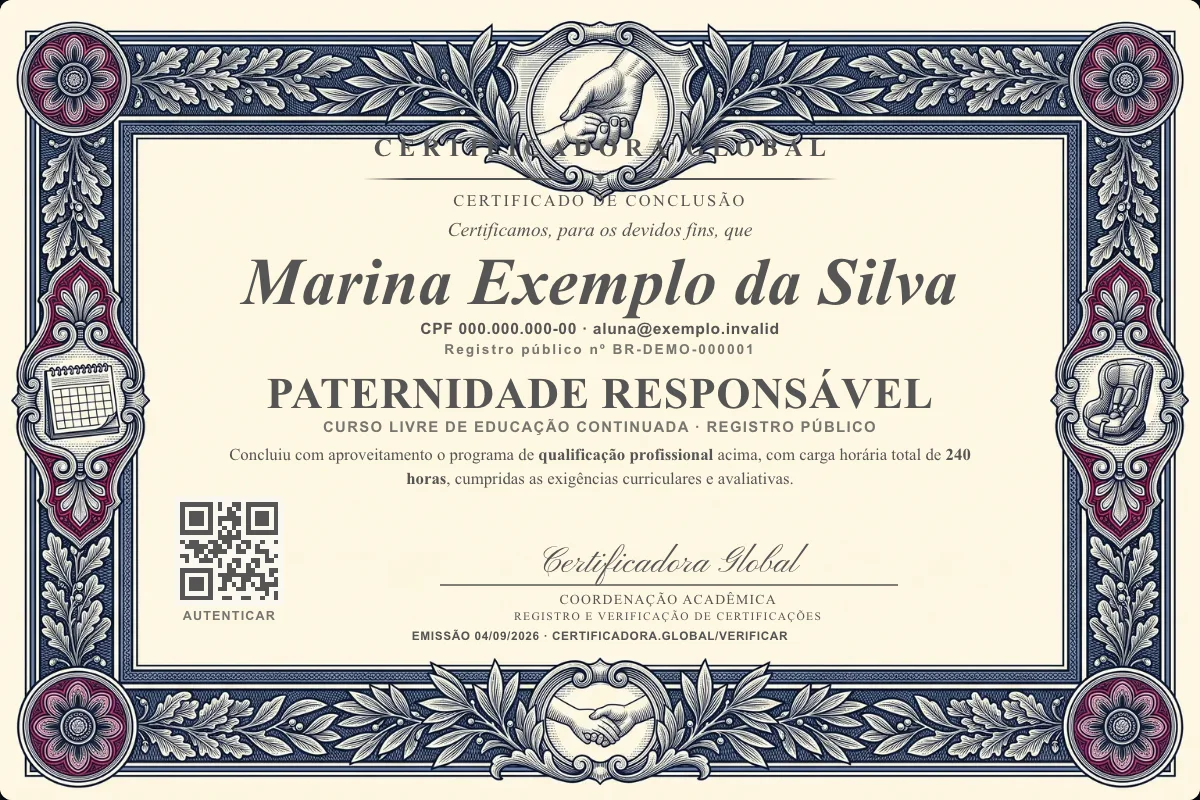 Capa do curso Paternidade Responsável