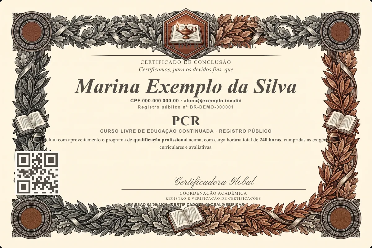 Capa do curso Pcr