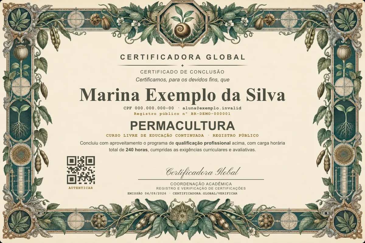Capa do curso Permacultura
