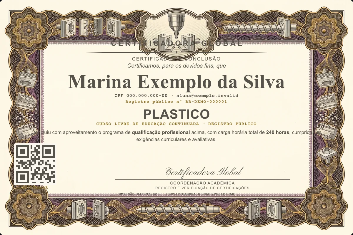 Capa do curso Plastico