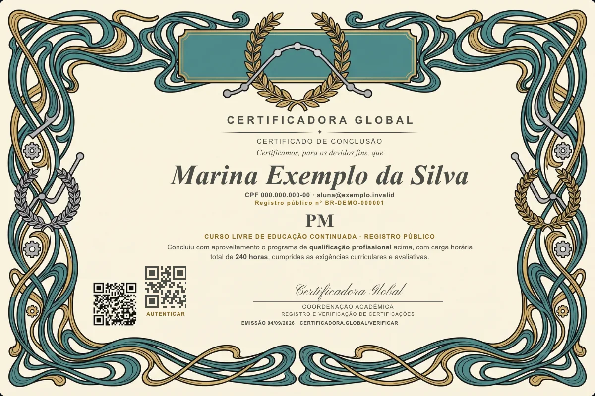 Capa do curso Pm