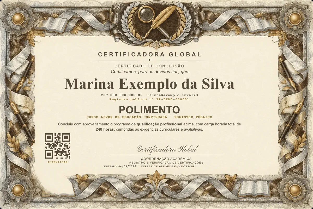 Capa do curso Polimento