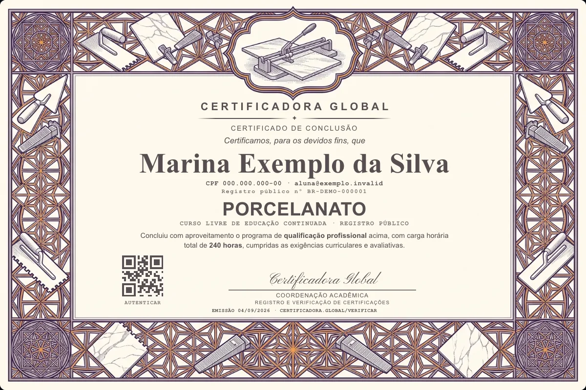 Capa do curso Porcelanato
