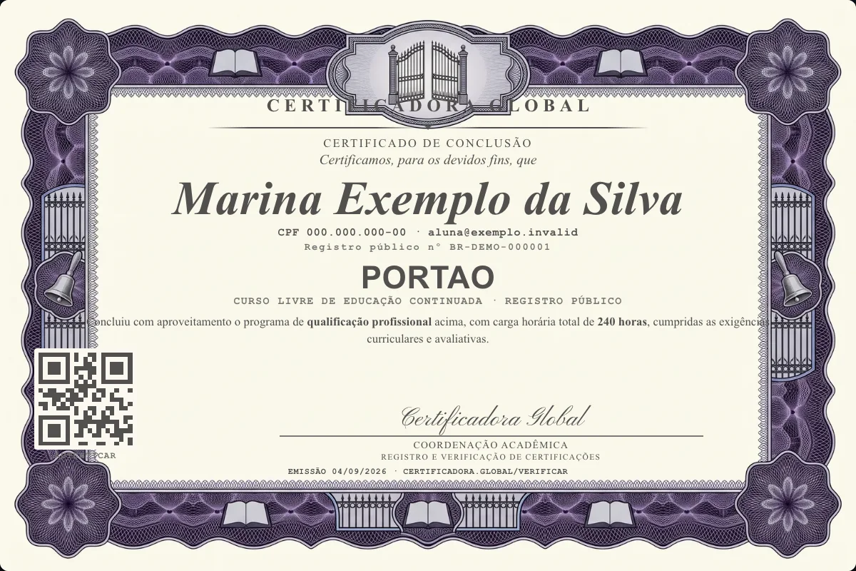 Capa do curso Portao