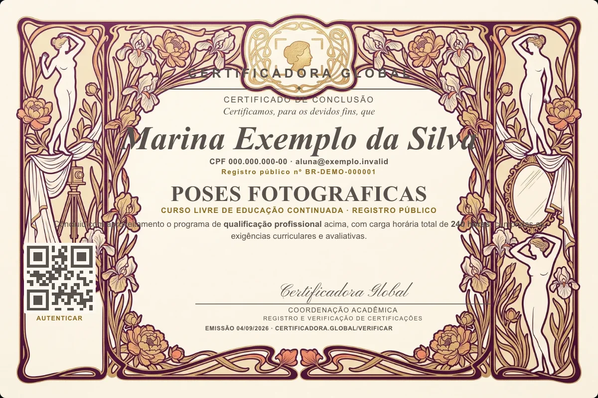 Capa do curso Poses Fotograficas