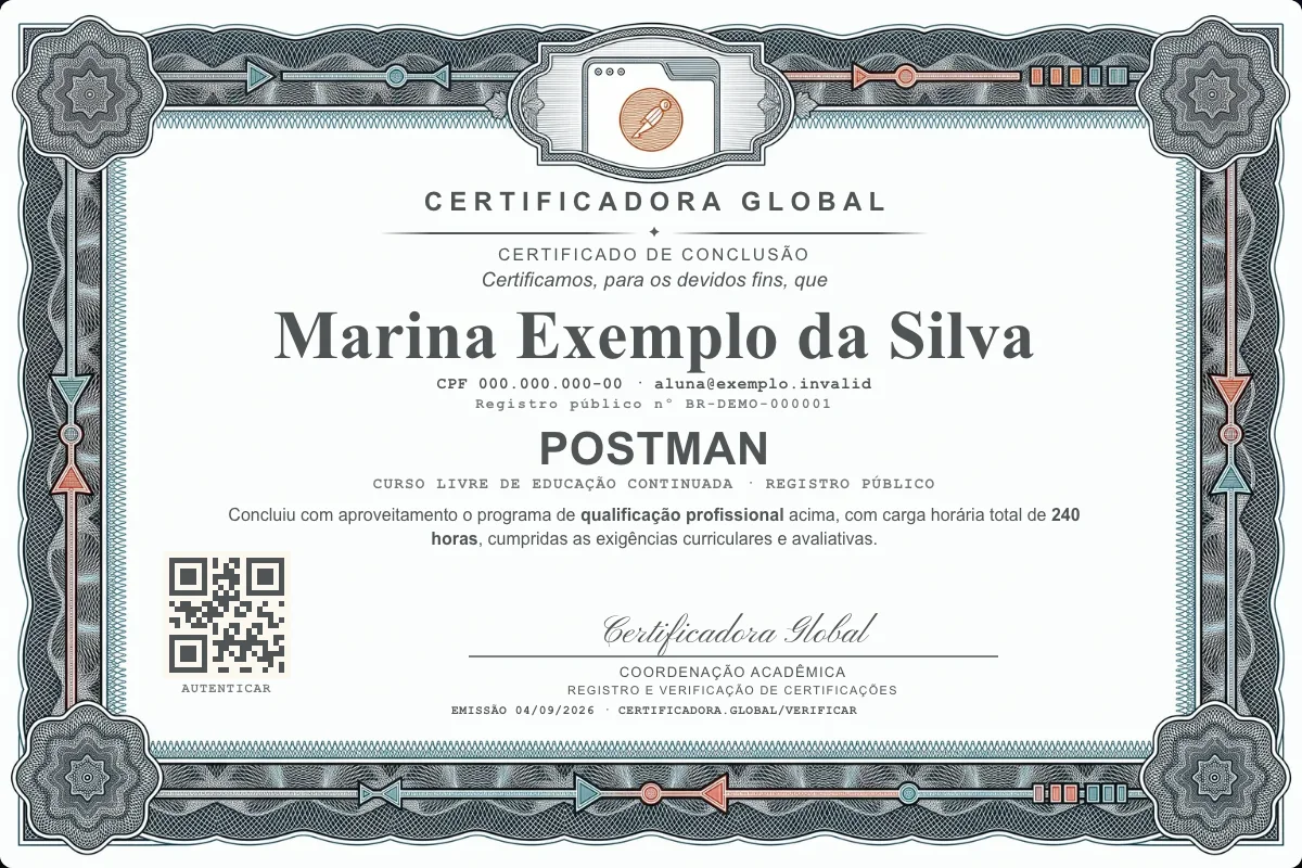Capa do curso Postman