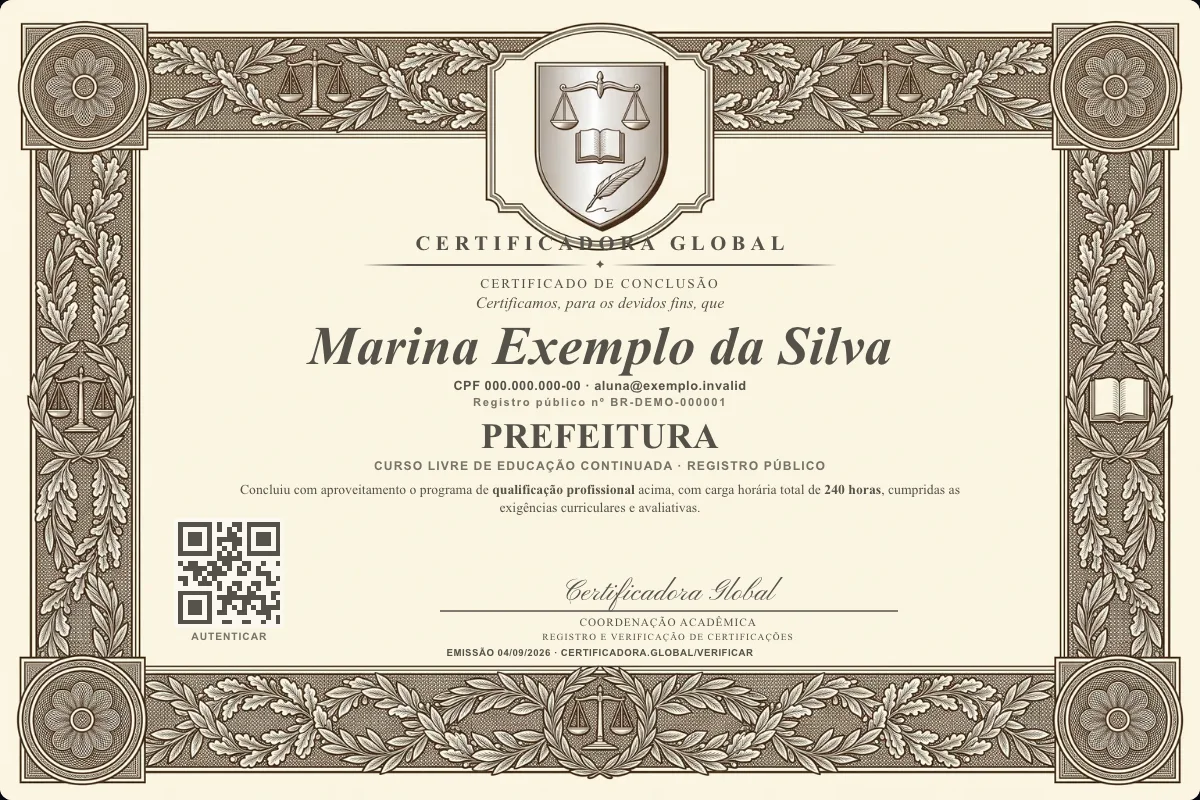 Capa do curso Prefeitura