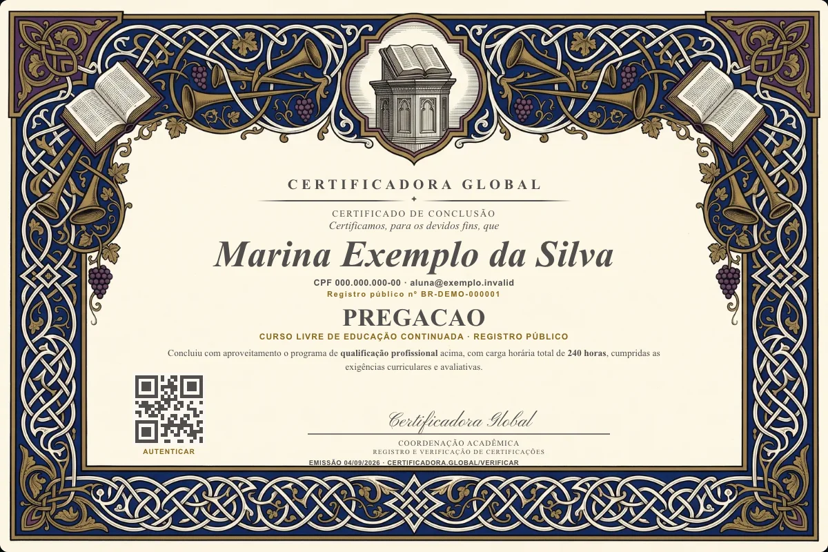 Capa do curso Pregacao
