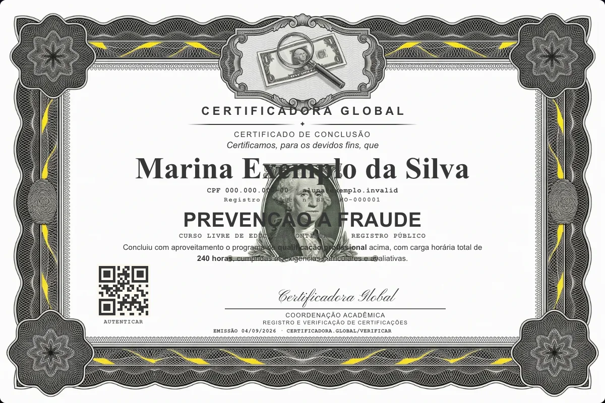 Capa do curso Prevenção a Fraude
