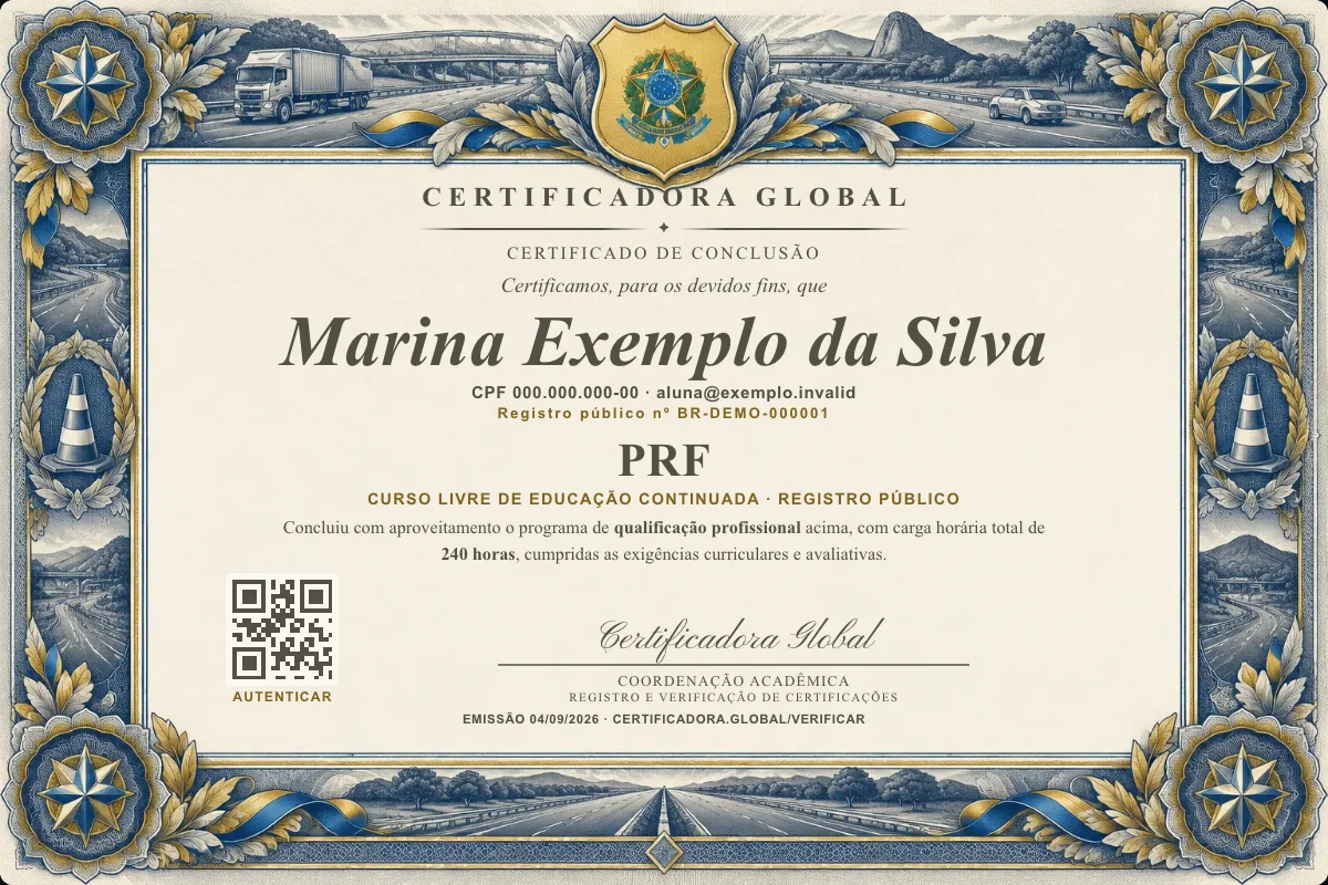 Capa do curso Prf