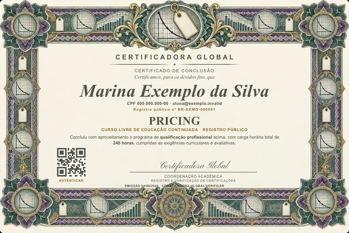 Capa do curso Pricing