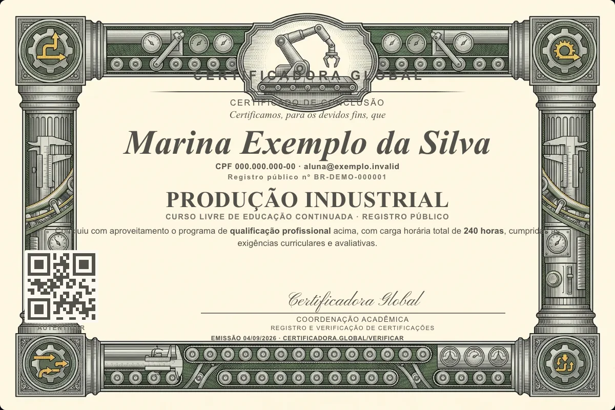 Capa do curso Produção Industrial