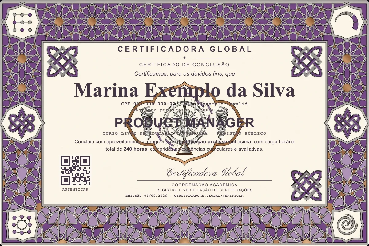 Capa do curso Product Manager