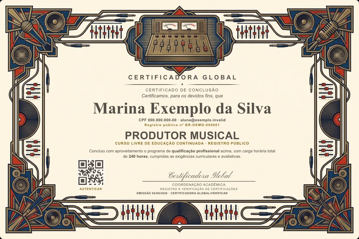 Capa do curso Produtor Musical