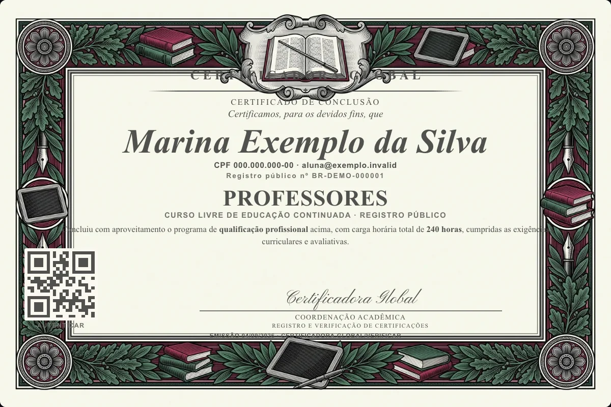 Capa do curso Professores