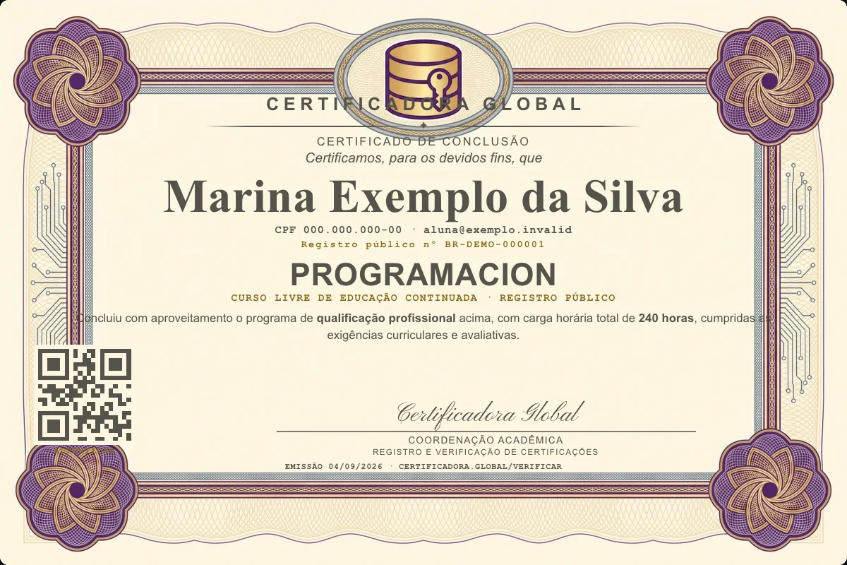 Capa do curso Programacion