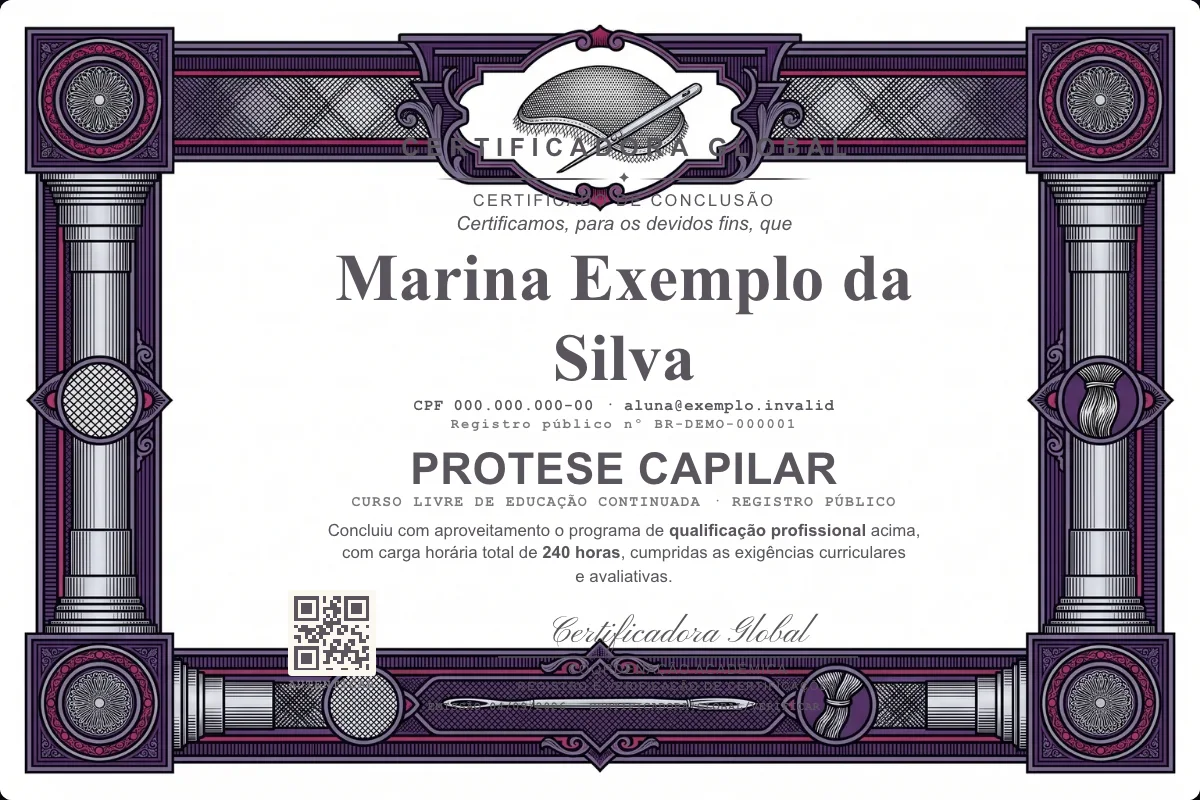 Capa do curso Protese Capilar